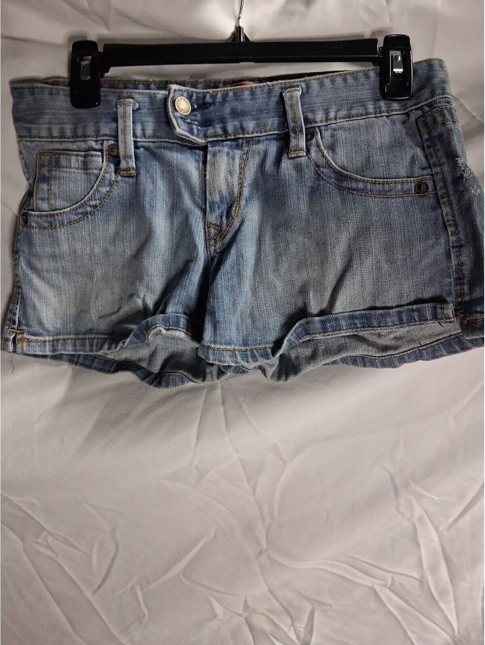 Vintage Y2K Light Wash Low Rise Old Navy Denim Mini Shorts Womens 2 K2